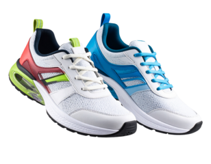 Dynamic Action Pose of Running Sneakers, Floating on Transparent Background