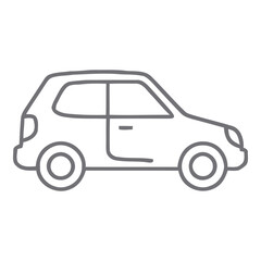 Obraz premium Small Car Side View Outline Icon Vector