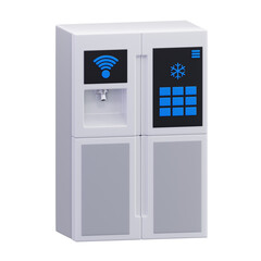 3D Smart Fridge with Digital Display Illustration