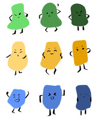 Emotionally diverse blob with cute characters