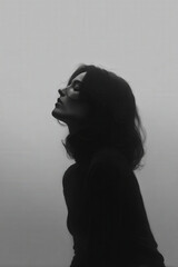 photorealistic ultraminimalist portrait of person against clean neutral background