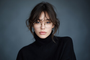 ai wearing glasses reminiscent of human names embodies confidence creating strong and engaging presence