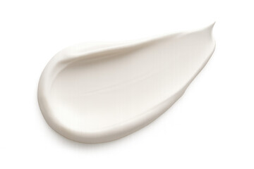 Smooth cosmetic cream smear displaying luxurious texture, showcasing skincare product's silky consistency against transparent backdrop