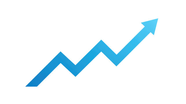 blue arrow upward graph moving up direction isolated on transparent background Remove png, Clipping Path, pen tool