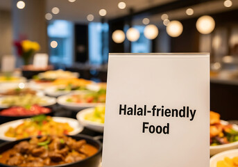 Halal-friendly buffet featuring a variety of delicious dishes for a restaurant or catering service