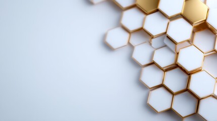 Geometric Hexagon Pattern, featuring isolated hexagonal shapes, minimalist backdrop, clean aesthetic, ample negative space, perfect for modern design applications.