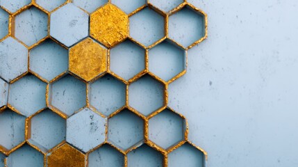 Geometric Hexagon Patterns, isolated design featuring hexagons, minimalist aesthetic, clean backdrop, ample negative space, modern and sophisticated visual appeal