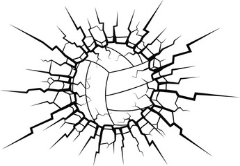 Obraz premium Volleyball crash effect vector illustration and design art