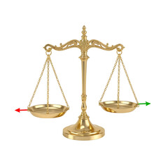 gold scales isolated on white