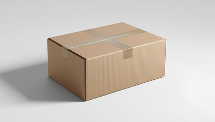 A brown shipping box or delivery package, with copy space for text or logos.
