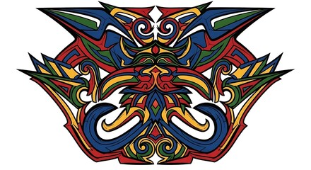 Abstract Colorful Tribal Ornament