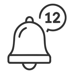 Notification Bell with Number Icon &ndash; Alert and Reminder Illustration