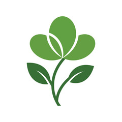 Green clover flower vector illustration botanical nature symbol luck emblem spring leaf icon isolated eps graphic
