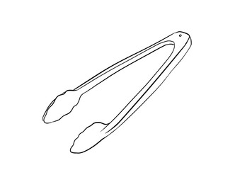 tongs digital illustration drawing white background