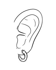 earring digital illustration drawing white background