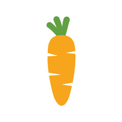 Simple orange carrot illustration fresh root vegetable healthy food icon isolated vector graphic