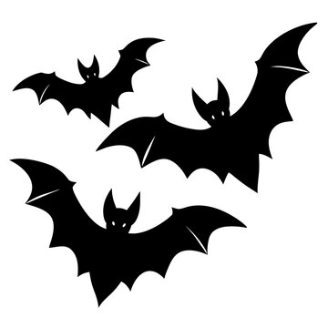 Minimalist Illustration of Four Bats Abstract Simple and Modern Design