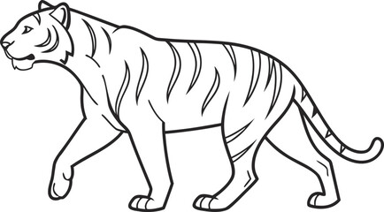 Wild black and white zebra vector illustration with a cartoon outline