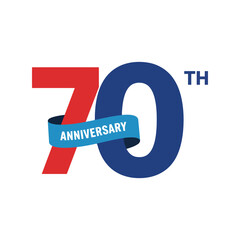 70th anniversary celebration ribbon seventy years milestone event graphic