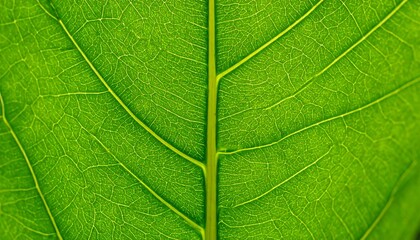 Obraz premium Leaf Vein Close-Up A Botanical Study of Green
