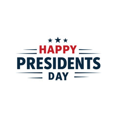 Happy presidents day text illustration with stars and stripes usa holiday graphic