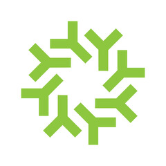 Y letter logotype circle design vector template