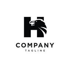 Letter H Crow Logo Icon Vector
