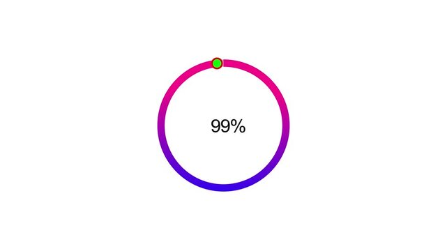 Circle Loading bar icon animation. from 1 to 99 loading bar icon animation. black background and creating a stunning video.4k video
