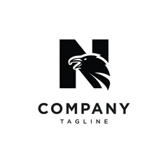 Letter N Crow Logo Icon Vector