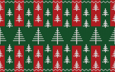 Knitted pattern seamless fabric Christmas tree. traditional knitted pattern Christmas decoration. Designed for knitted pattern ,fabric ,background ,wallpaper ,clothing ,Christmas ,embroidery ,textile