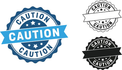 Caution label vector graphic caution sign warning badge vector art