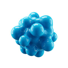 3D Rendered Abstract Blue Blob Shape Isolated on Transparent Background
