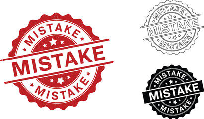 Obraz premium Mistake stamp vector design error sign wrong mark incorrect label
