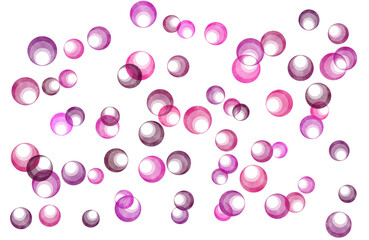 Abstract Floating Circles in Pink and Purple Digital Pattern
