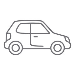 Small Car Outline Icon – Transportation and Vehicle Illustration