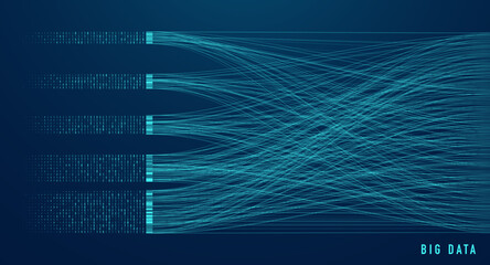 Abstract infographics visualization. Big data code representation. Futuristic network or business analytics. Graphic concept for your design