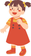 Happy Kid Dancing Energetic Playful Illustration