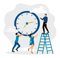 Teamwork and collaboration in managing time to complete work on time.