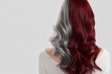 Fototapeta premium A stylish portrayal of vibrant, contrasting hair colors, showcasing a sophisticated and modern look.
