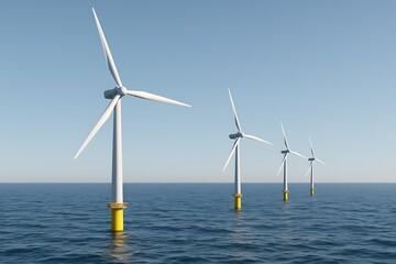 Offshore wind turbines generating clean energy at sea