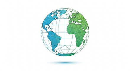 Naklejka premium Globe earth world map vector illustration graphic design geography continent travel global planet cartography