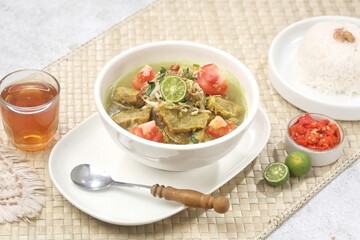 Soto Daging. Soto meat is a soupy dish made from beef stock seasoned with various spices