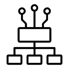Illustration of a hierarchical diagram with connections and rectangular nodes on transparent background