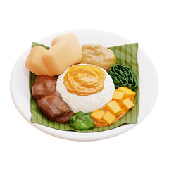 3D Nasi Padang Dish Illustration