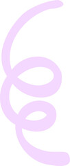 Swirl Ribbon Clipart, Curly Line PNG, Pastel Lavender Decorative Doodle Illustration