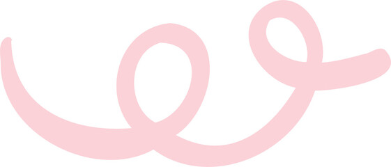 Swirl Ribbon Clipart, Curly Line PNG, Pastel Lavender Decorative Doodle Illustration