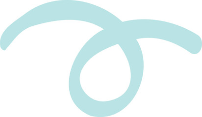 Swirl Ribbon Clipart, Curly Line PNG, Pastel Lavender Decorative Doodle Illustration