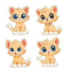 A fun collection of cute cartoon animal faces including cats, dogs, and bears