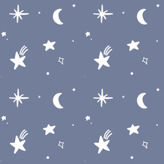 seamless pattern of celestial bodies vector