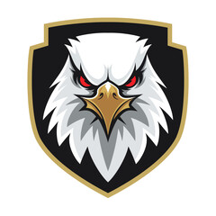 Obraz premium Fierce Eagle Head Mascot Logo Vector Illustration